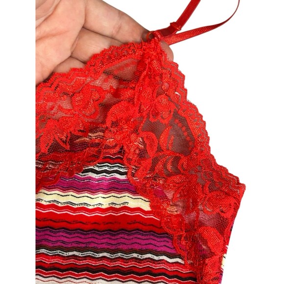 NWT Bozzolo Cami Lace Adjustable Strap Long Layering Spaghetti Tank Y2K Pride - Picture 2 of 7